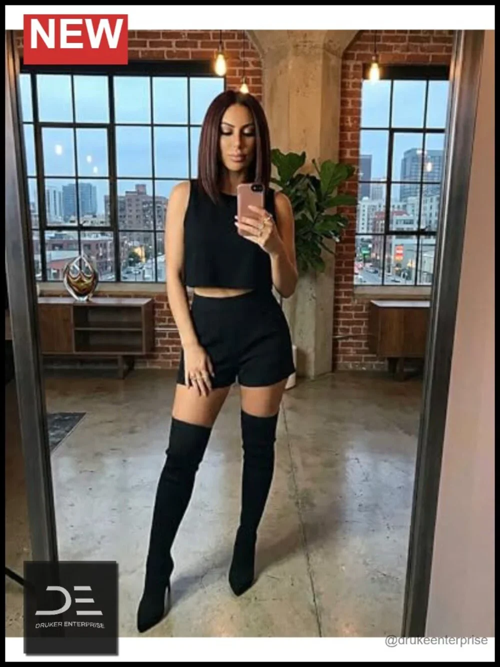 Over the Knee Stretch Knit Boots High Heel Pointed Toe